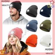 HUISHU Bluetooth Beanie Hat, Removable Speaker Mic Headlamp Cap, Unique Headphones With Light Rechar