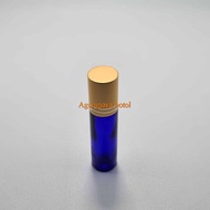 Roll On 6 Ml Blue Original Matte Gold Stainless Cap / Glass Bottle / Perfume Bottle / Wind Oil Bottl