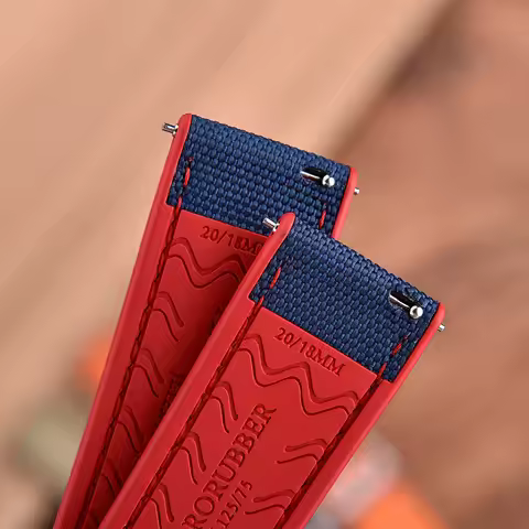 20mm 22mm FKM Watch Strap Hybrid Material FKM Base Nylon Surface Quick Release For Dive Watches Repl