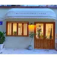 Custom Outdoor Sunshade Shed, Kedai Eropah Style Hujan Shed, Lipat Hujan Shed Mesh Merah Sunshade Sh