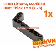 [1 Piece] LEGO Technic 1 x 9 (7 - 3) Folding Bar, Black ID 6276835 42160