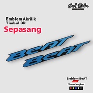 Emblem akrilik beat japan logo honda beat 1set kanan kiri