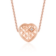 SK Jewellery Quilted Heart Rose Gold Pendant