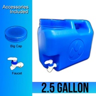 HIGH-QUALITY WATER CONTAINER W/ FAUCET 2.5 GALLON / WATER STORAGE / PORTABLE WATER JUG WITH FAUCET