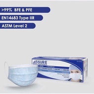 Assure Brand Face Mask (With ASSURE Logo) 3 ply Singapore Brand Blue 50 pcs/box