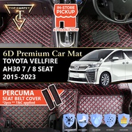 Top Carpet TOYOTA VELLFIRE AH30 ( 2015 - 2023 ) 6D PU Leather Car Carpet VIP Car Mat Floor Mat Alas 