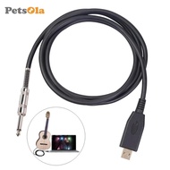 [PETSOLA] 2M 6.5ft Guitar Bass 1/4'' 6.35mm to USB Link