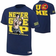 NEW เสื้อยืดลำลอง [hot Wwe tshirt] WWE เสื้อยืด เก็บเงินปลายทางได้ เสื้อมวยปล้ำ John Cena สีน้ำเงิน 
