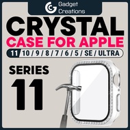 GadgetCreations for Apple Watch Case Series 11 SE 3 42mm 46mm 10 9 8 7 6 Crystals Tempered Glass PC