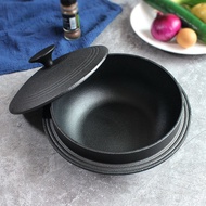 YQ31 Cast Iron Pot Korean Stew Pot Bibimbap Pot Household Pig Iron Claypot Rice Soup Pot Induction Cooker Applicable to