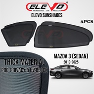 ELEVO Mazda 3 Mazda3 Sedan 2019 to 2025 Sunshade Car Windows Sun Shades 4pcs