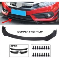 Car Universal FRONT BUMPER DIFFUSER LIP C-Style V-Style Black / Carbon(Fit All Car)