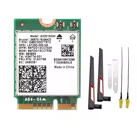 Wi-Fi 6 2974Mbps AX201NGW Wifi Card 10DB Antenna 2.4Ghz/5Ghz BT5.2 Wireless Network Card Adapter