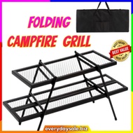 DIY Folding Campfire Grill Portable Camp Table Barbecue Camping Shelf Picnic BBQ