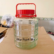 [GENUINE] 2 liter glass jar with red lid. Multi-purpose bottle with handle. Thick, convenient bottle