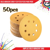 Abrasive 5-inch gold red sandpaper 6-inch grid/ P120 P220 P320 P400 P600