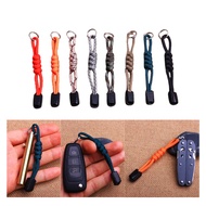 AC038 Handcrafted Nylon Rope Keychain Tactical Knife Lanyard Zipper Pull Pendant Rope