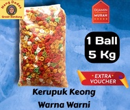 1 Ball (5 Kg) Kerupuk Keong Mentah Warna Warni