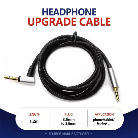 3.5mm To 2.5mm Male Headphone Audio wires Remote Volume Control Mic Cable For Bose Qc45 Qc25 Qc35 QC