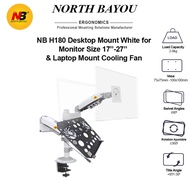 NB H180-FP2 Gas Strut Dual Monitor Mount Support Monitor 17" - 27" with Laptop Tray