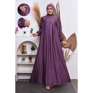 (COD) Cayla Dress - Gamis Polos Cringkle Silk Sutra Muslim - Gamis Pesta Kondangan Polos Premium Sta