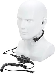 YiNiTone Throat Mic Tactical Earpiece U94X PTT 2 Pin TK Jack 7.0mm Plug Push to Talk Headset for for