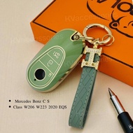 Car Key Chain Cover For Mercedes Benz C S Class W206 W223 2020 EQS Case TPU