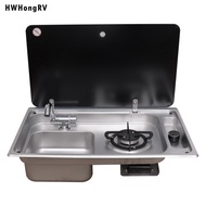HWHongRV camper van Stainless steel single burner Gas stove and sink RV caravan yacht；Camper outdoor