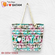 Batam Canvas Tote BAG / I Love BATAM Bag / BATAM SOUVENIR / BRAIDED ROPE BAG / Canvas Bag