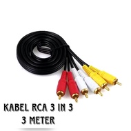RCA TO RCA CABLE 3 IN 3 3M GOLD PLATED / RCA CABLE 3-3 3 METERS