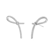 [With Box] HEFANG HEFANG Jewelry Ribbon Earrings Simple Design Earrings Birthday Gift