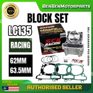 YAMAHA LC135 4S 5S RACING CYLINDER BLOCK SET ASSY + PISTON RING GASKET 62MM 63.5MM 100% ORIGINAL SCK