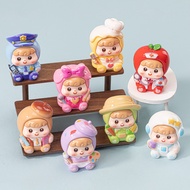 8PCS Sitting Baby Different Job Painter Baker Police 3D Resin Charms for DIY(13-40)