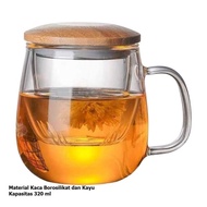 Gelas Cangkir Teh Tea Cup Mug With Infuser Filter