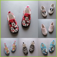 SY5 Disney Mickey Cartoon Slip-on Shoes Canvas Shoes for Kids Girls Boys Flat Shoes Low-fronted Danc