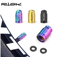 [Jet Cycle SG Stock] RISK Titanium Valve Cap (Schrader) Oil Slick
