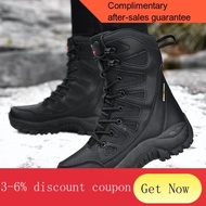 YQ59 Dr. Martens Boots Winter High Cotton-Padded Shoes Men's Special Forces Desert Boots Waterproof Snow Boots Women's F