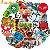 50PCS Skate Brand Stickers - Waterproof Vinyl Decals for Laptops, Phones, and Skateboards