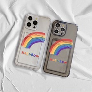 Rainbow Crystal Slot Card Case Casing For Vivo V40 V30 T3 iQOO Z9 Lite Y28 Y28s Y37 Y18t Y100 Y300 Y