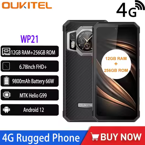 Oukitel WP21 Rugged Phone 4G Smartphones Android 12 Octa Core 12GB+256GB 6.78“ 64MP IP68&IP69K 9800m