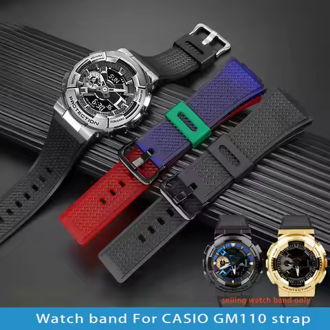 Silicone watch band for CASIO GM110 strap G-Shock small steel gun GM-110 resin Sports wristband acce