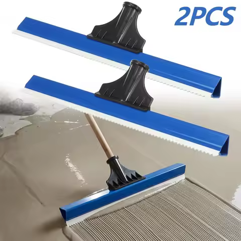 2Pcs 16 Inch Notched Squeegee Epoxy Floor Squeegee Toothed Self Leveling Tool for Professional Proje