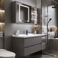 Solid Wood Multi-Layer Bathroom Cabinet Combination Bathroom Table Smart Mirror Cabinet Storage Organizer Ceramic BasinS130