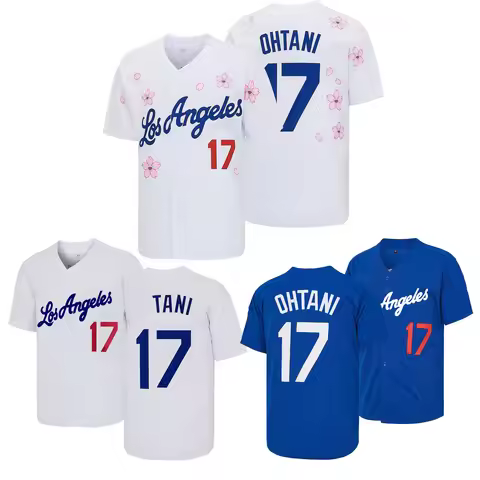 Men's #17 Ohtani Baseball Jersey, Exquisite Embroidered T-Shirt Available In Both Cherry Blossom and