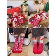 Set Of 4 Pairs Of Christmas Motif High Neck Wool Socks As Gift