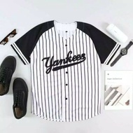 White Striped Baseball Jersey / baseball jersey Men's Baseball Jersey and Wanita