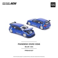 HONDA Pop Race Pandem Civic EG6 Metallic BlueHONDA biru Hatchback PR64-127 Mini Scale Diecast