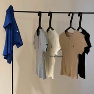 WGWE 6231 horse embroidered short-sleeved ribbed sweater