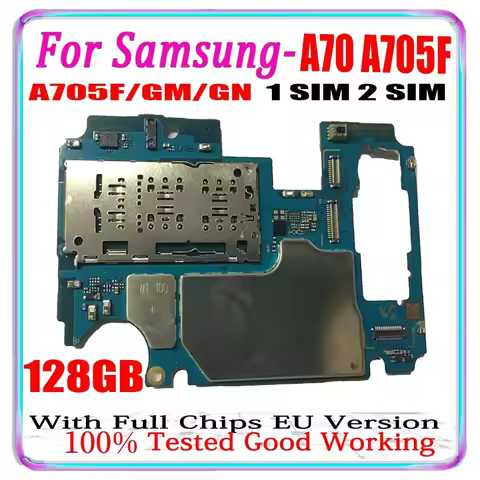 100%Tested Unlocked For Samsung Galaxy A70 A705F A705FN/FD A705GM A705U USA Motherboard 128GB Logic 