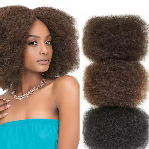 Afro kinky Bulk Human Hair For Braiding Remy Hair Bundle 30g/PC 2/4/1B Color Braids Hair No Weft Dre